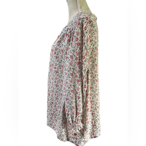 Jones New York Red and Pink 3/4 Sleeve Blouse - Picture 2 of 10